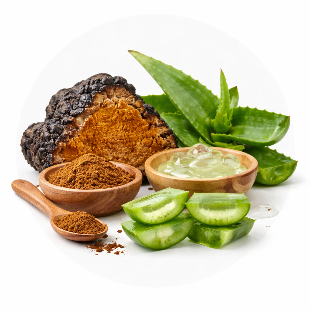 Fungokiller ingredientes: Chaga y Aloe